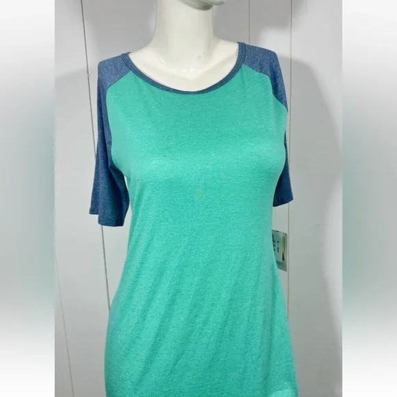 NWT LuLaRoe Julia Raglan Shirt Dress Women's Stretch Knit Midi Crew Neck Sz M - Picture 2 of 11